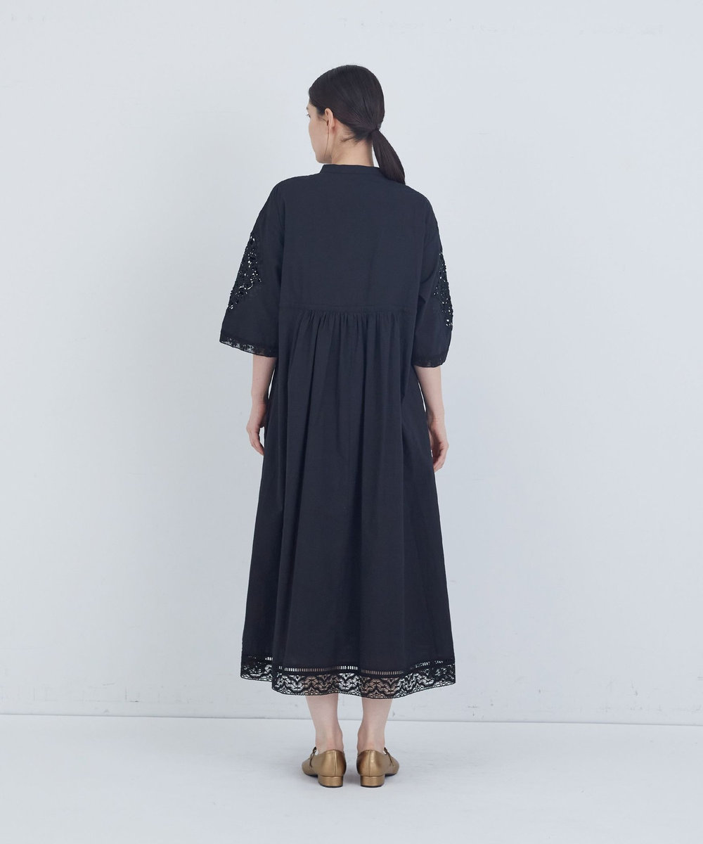 ADIEU TRISTESSE ポプリン刺繍ワンピース ブラック