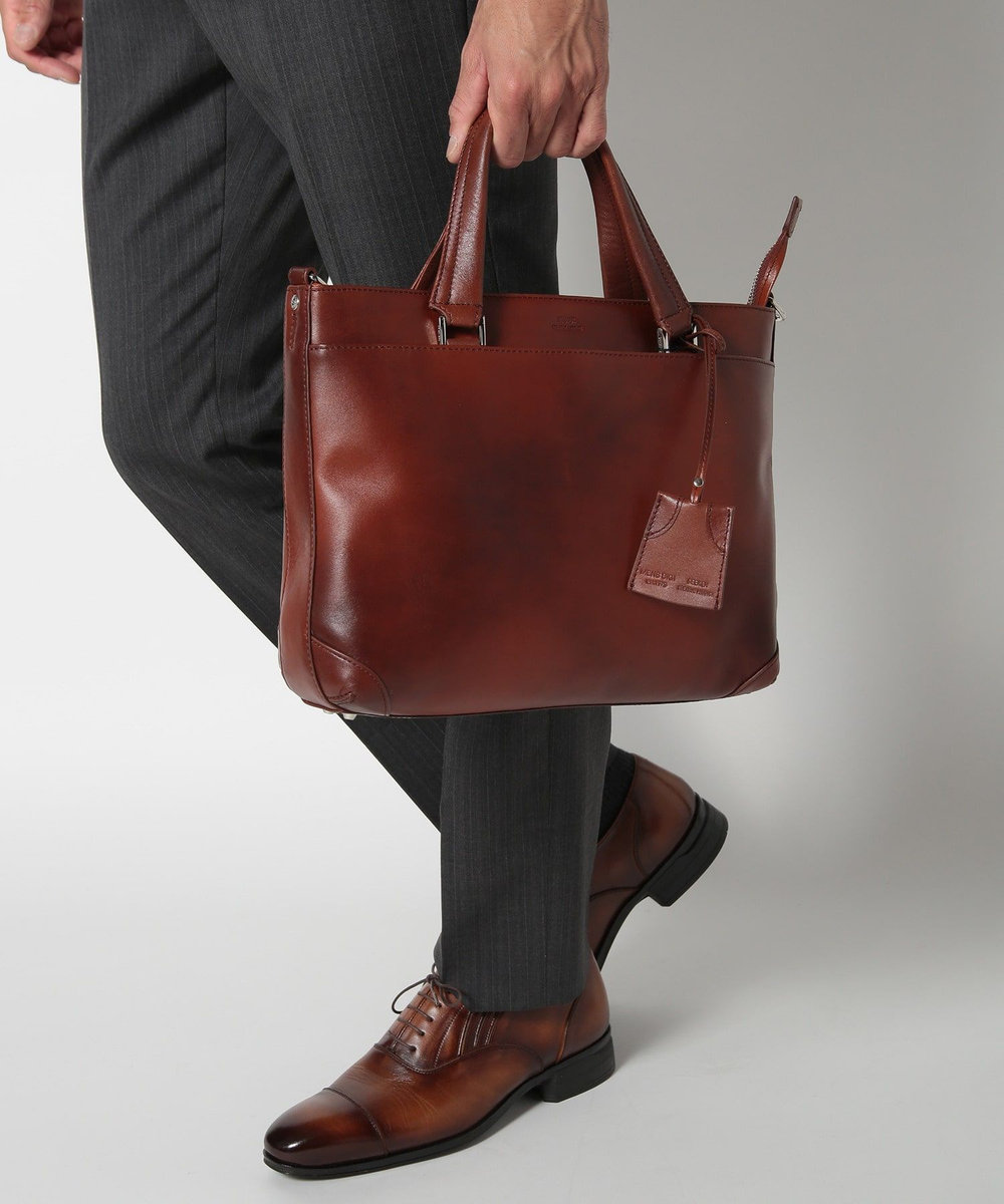 MEN'S BIGI 【SEEKER/シーカー】別注ムラレザー2WAYブリーフケース キャメル