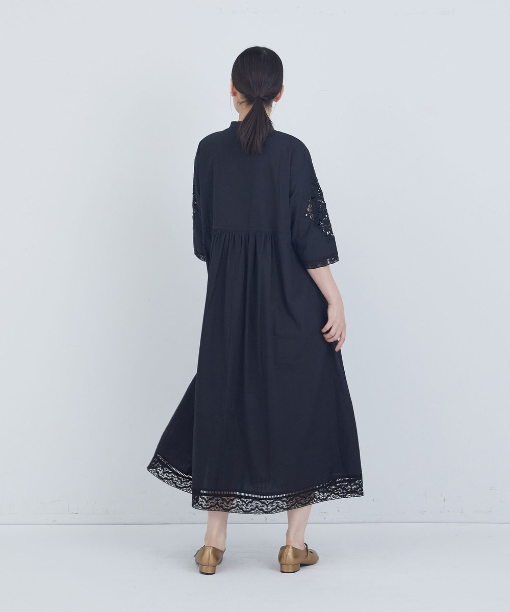 ADIEU TRISTESSE ポプリン刺繍ワンピース ブラック