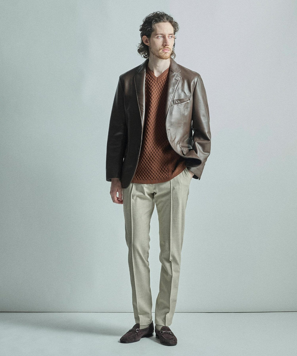 MEN'S BIGI 【ACTIVE TAILOR】360°ストレッチスラックス＜ストレッチ＞＜接触冷感＞＜速乾＞ ベージュ