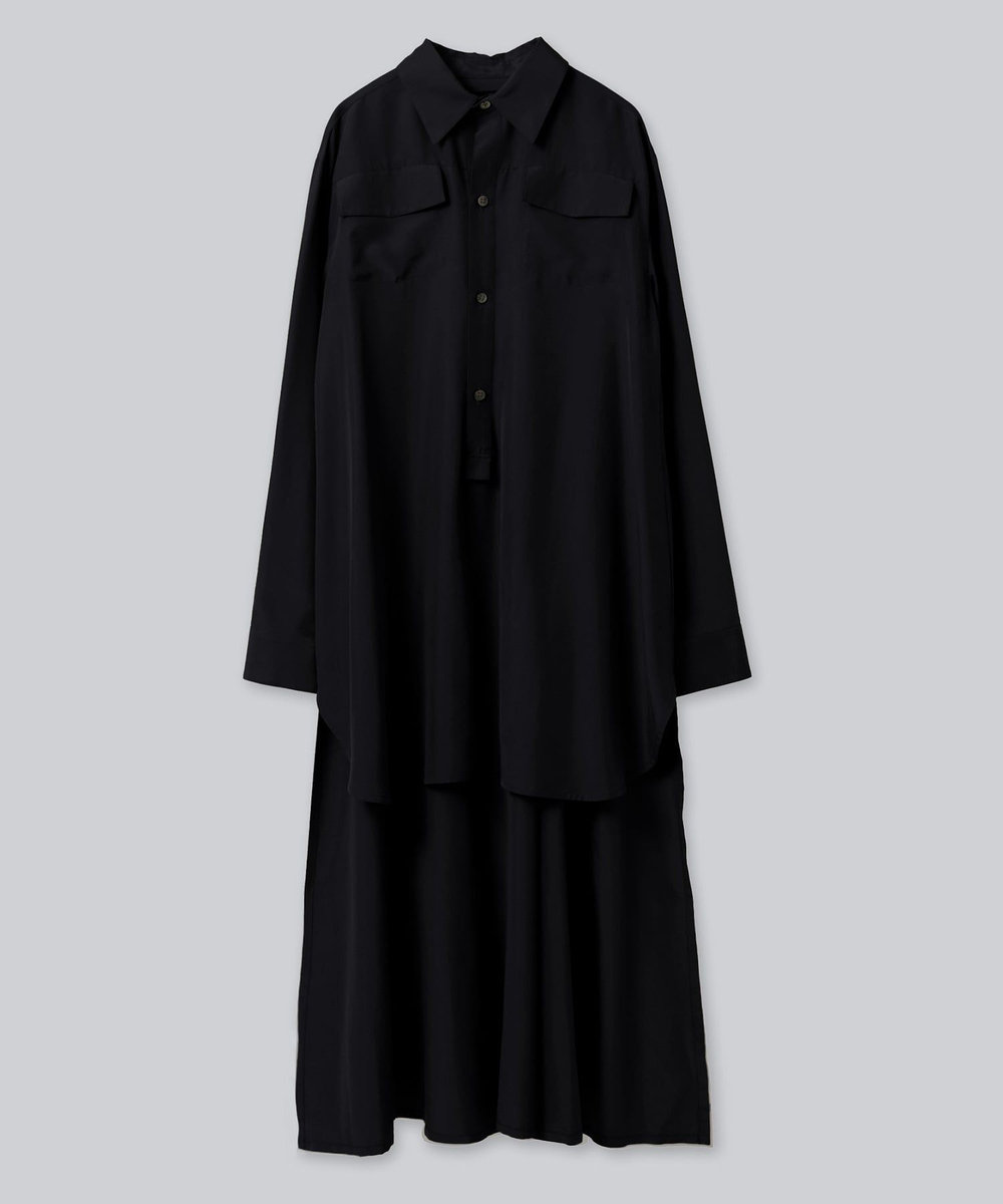 endalence シルクロングテールシャツ ネイビー