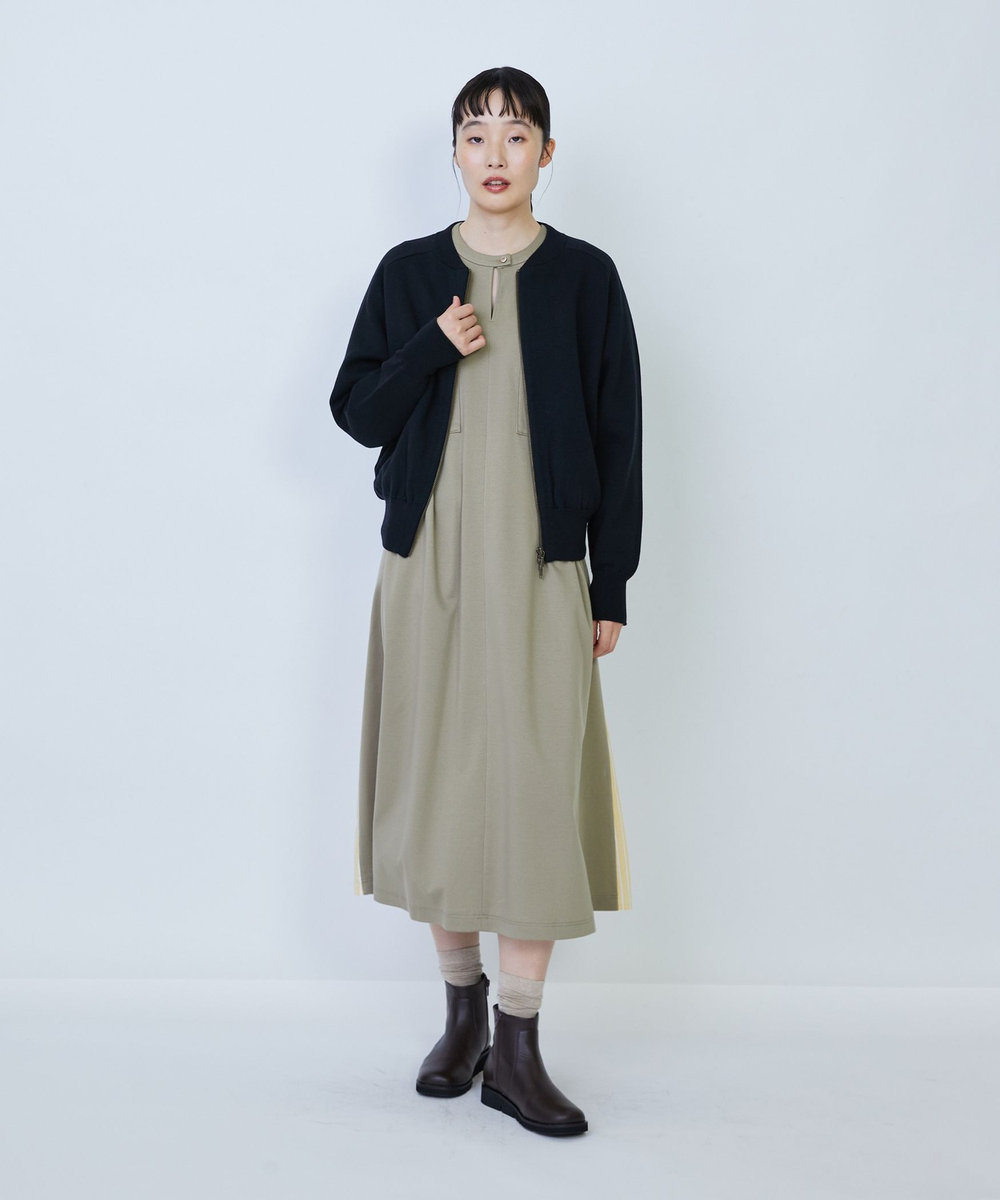 LOISIR コットンポンチコンビネーションワンピース グリーン系その他