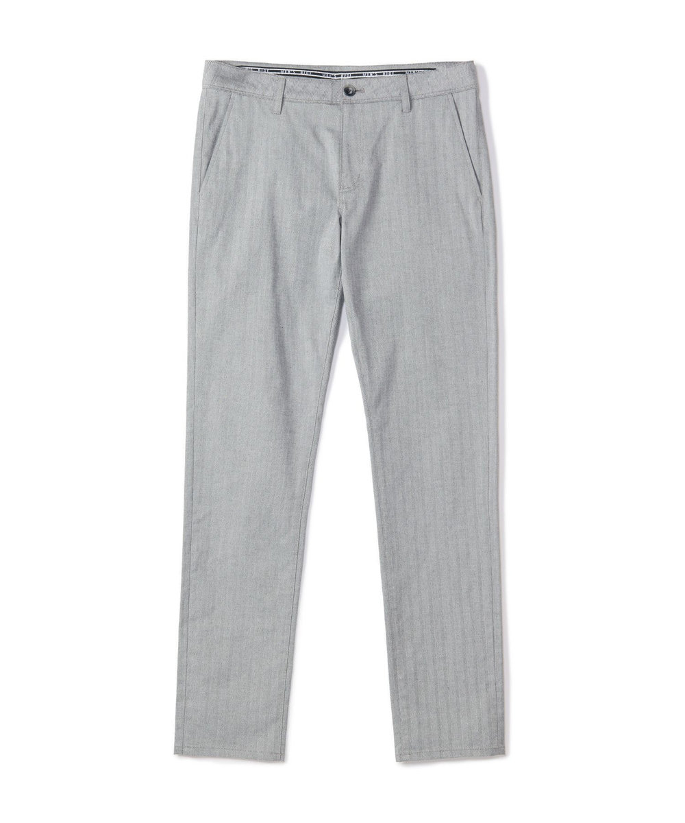 MEN'S BIGI シャドーヘリンボーンストレッチパンツ ライトグレー