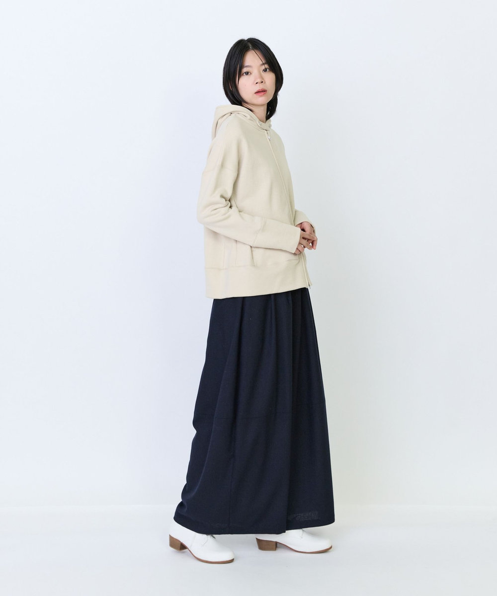 LOISIR 度詰め裏毛ジップフーディ ベージュ
