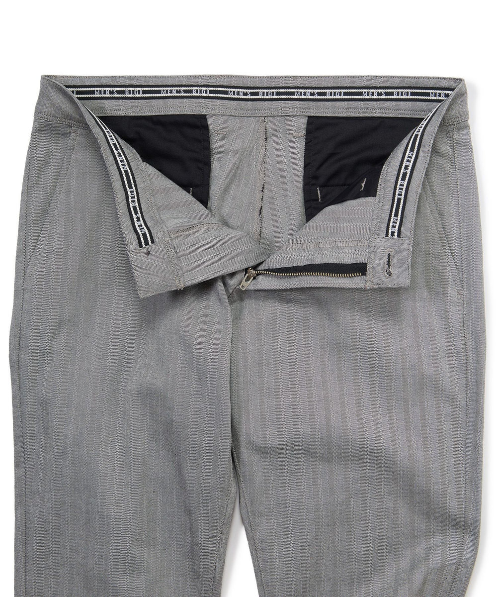MEN'S BIGI シャドーヘリンボーンストレッチパンツ ライトグレー