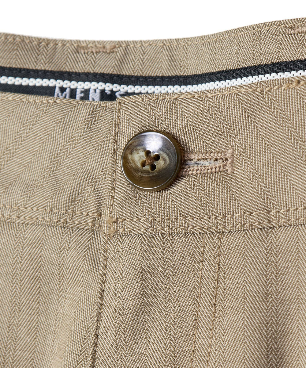 MEN'S BIGI シャドーヘリンボーンストレッチパンツ ベージュ