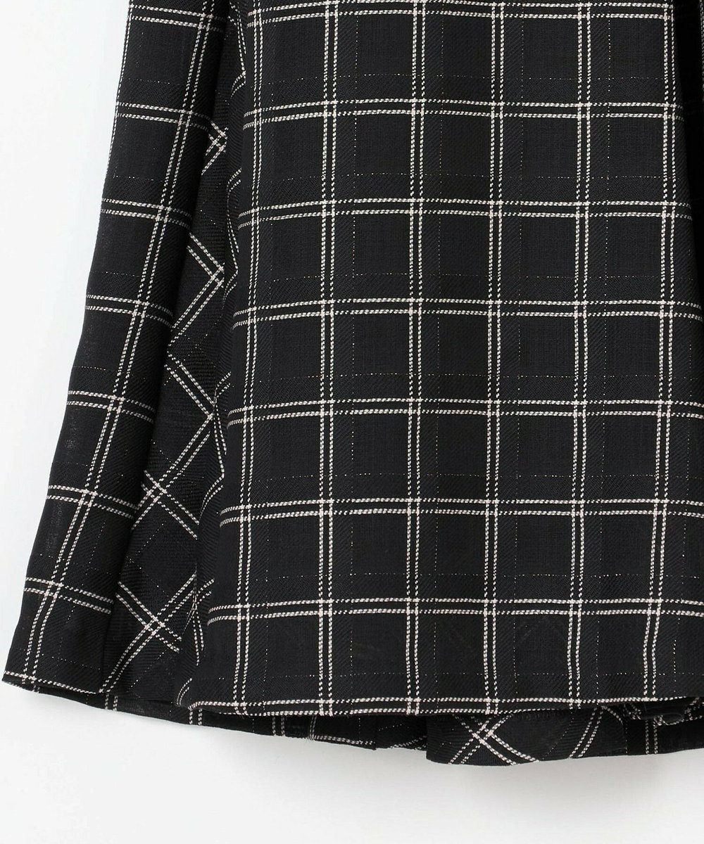L'EQUIPE COUTURIER ウールシアーチェックフレアスカート ブラック