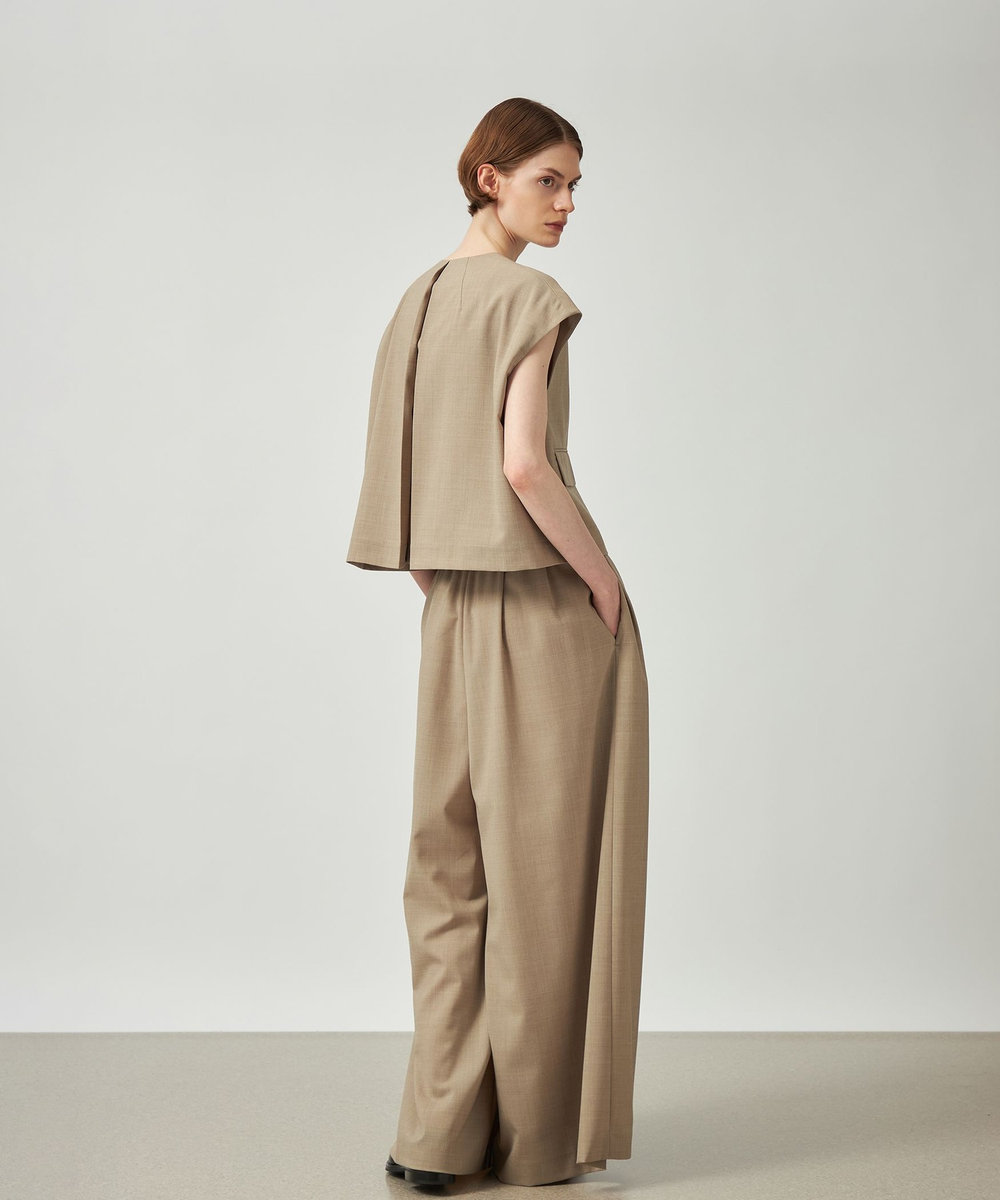 DÉPAREILLÉ TROPICAL WOOL SUPER WIDE PANTS / トロピカルウールスーパーワイドパンツ ベージュ