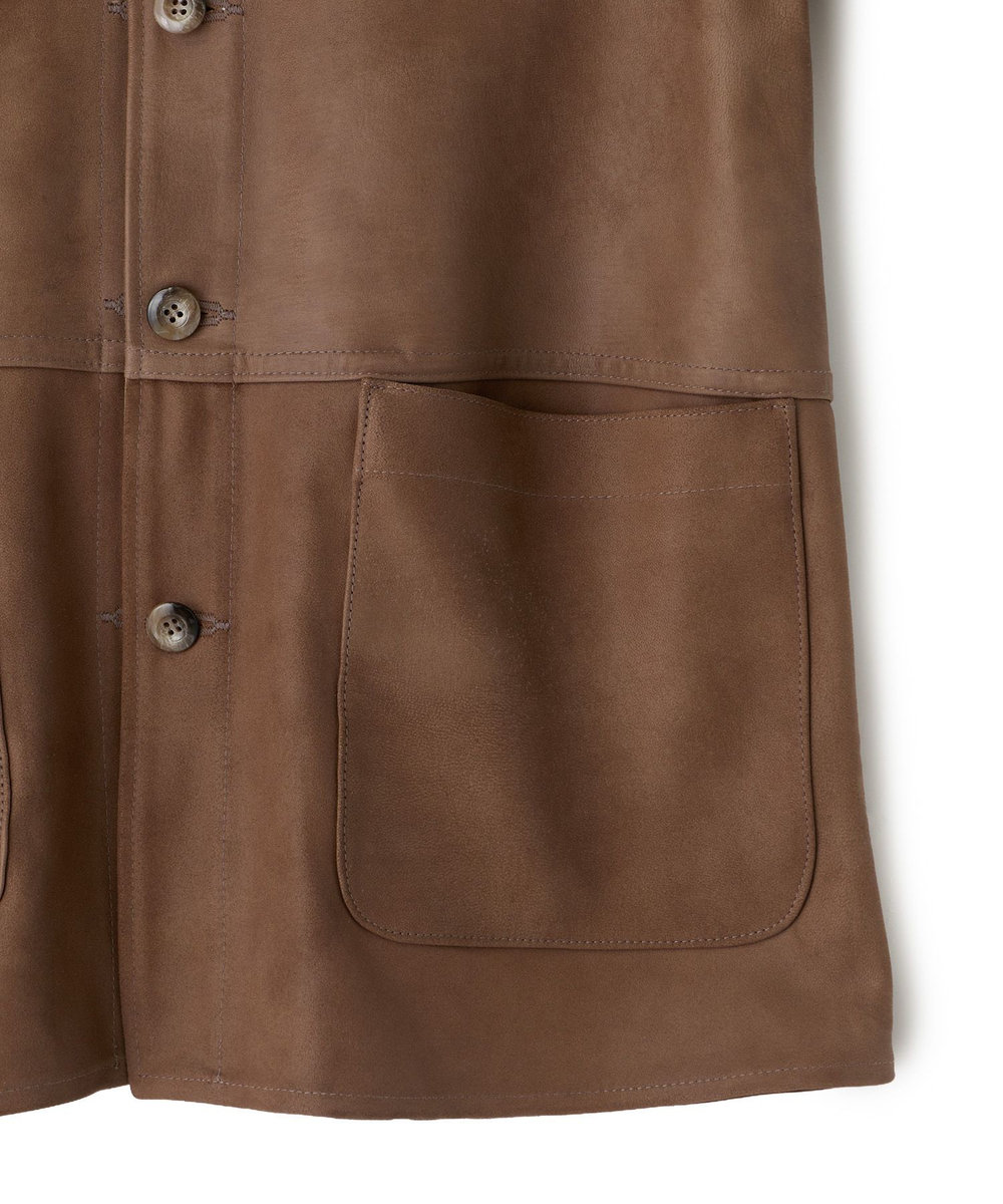 MEN'S BIGI ゴートスエード リバーシブル カバーオールブルゾン ベージュ