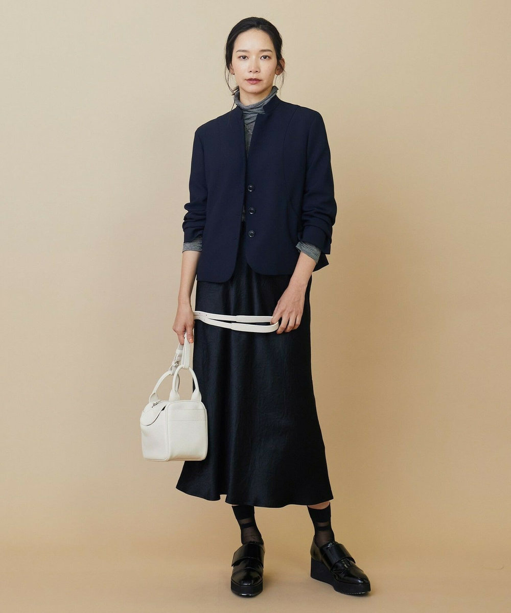 L'EQUIPE ヴィンテージサテンスカート ブラック