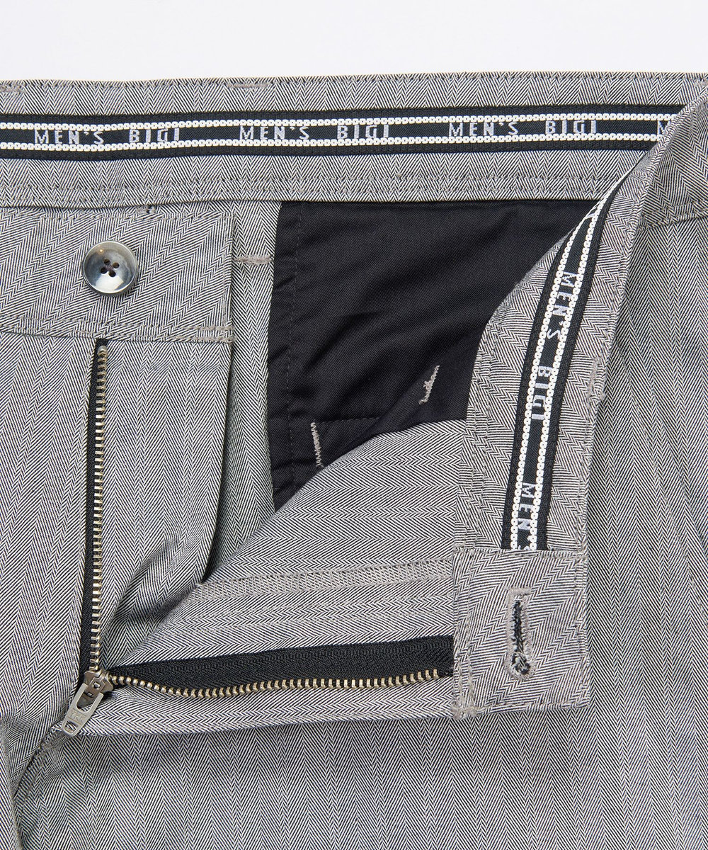MEN'S BIGI シャドーヘリンボーンストレッチパンツ ライトグレー