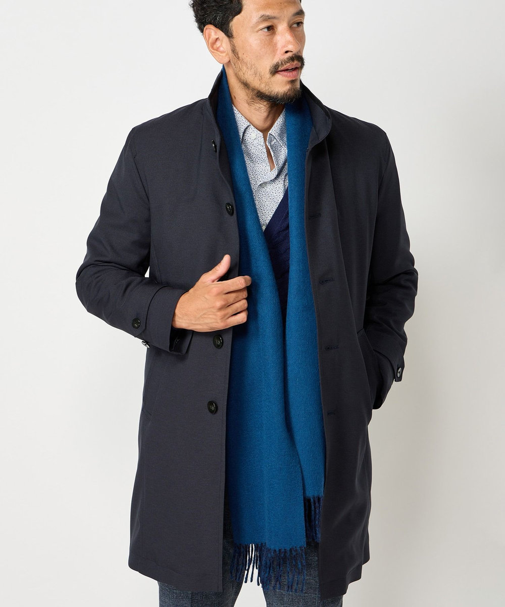 MEN'S BIGI リバーシブルウールマフラー ネイビー