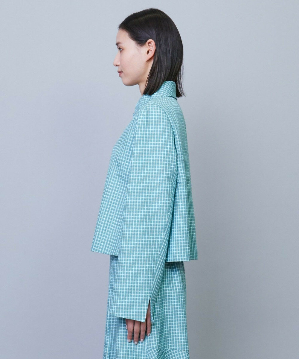 L'EQUIPE COUTURIER シルクテープチェックジャケット サックスブルー