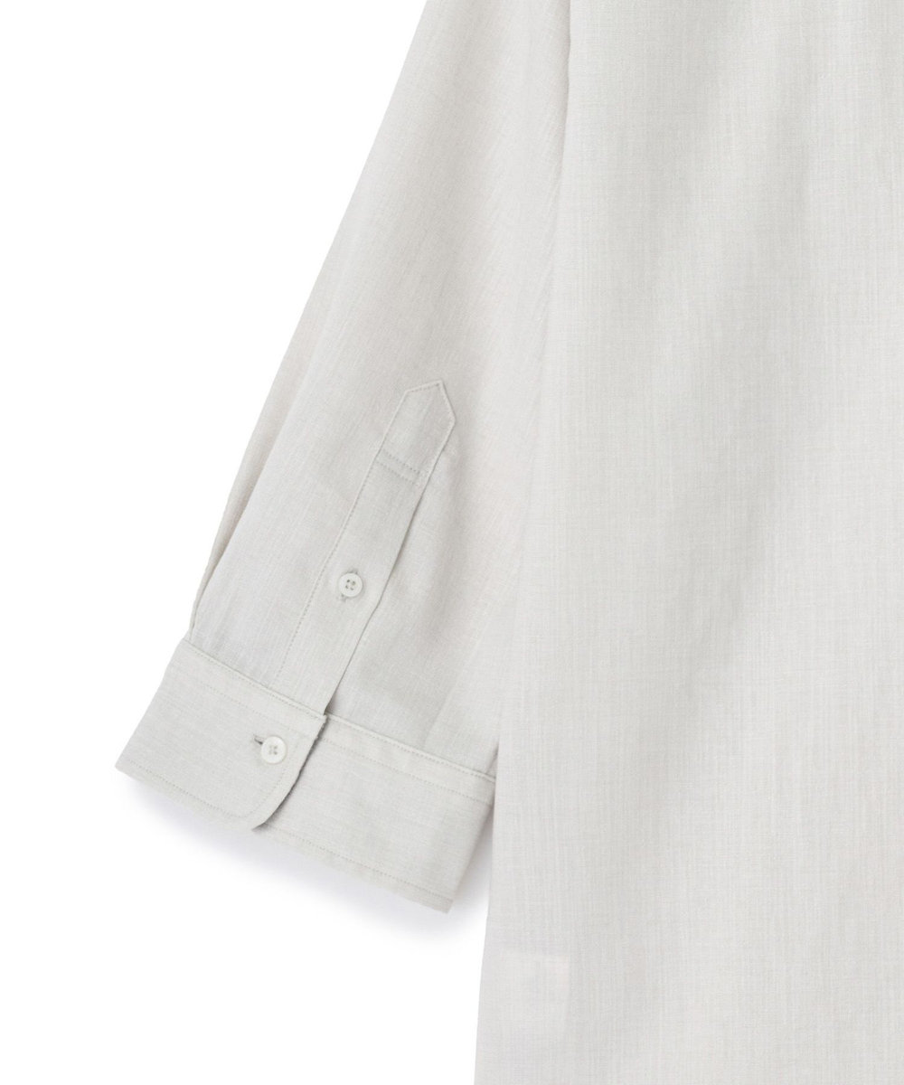 MEN'S BIGI トリアセ麻調 7分袖シャツ＜接触冷感/UVカット/イージーケア＞ ライトグレー