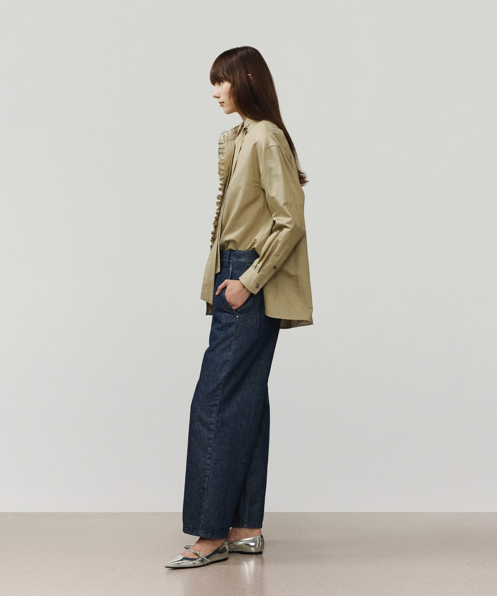 DÉPAREILLÉ LIGHT DENIM BOW SHIRT / ライトデニムボウシャツ ベージュ