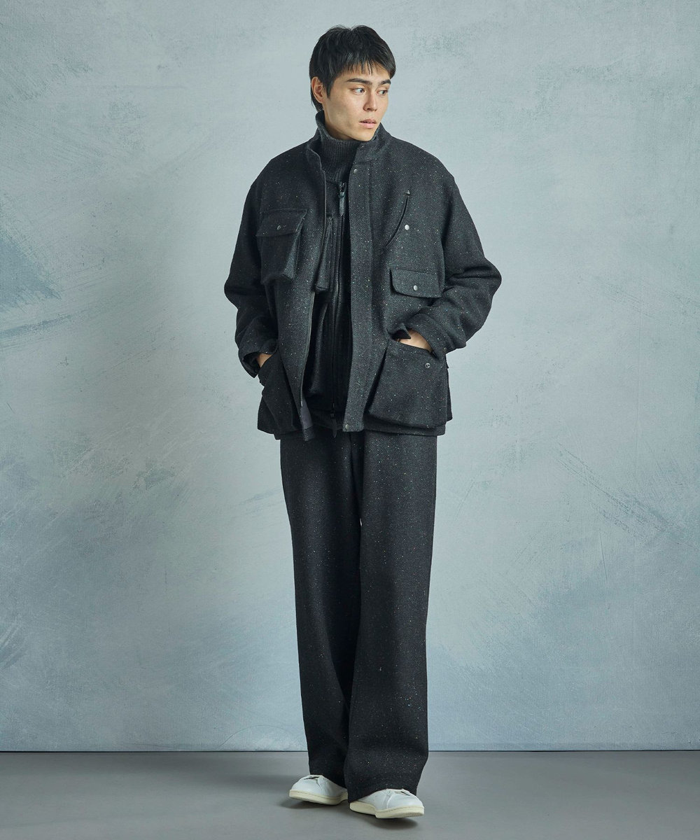 MEN'S BIGI 【50th Anniv . 菊池武夫】HARRIS TWEED COLOR NEP PANTS ブラック