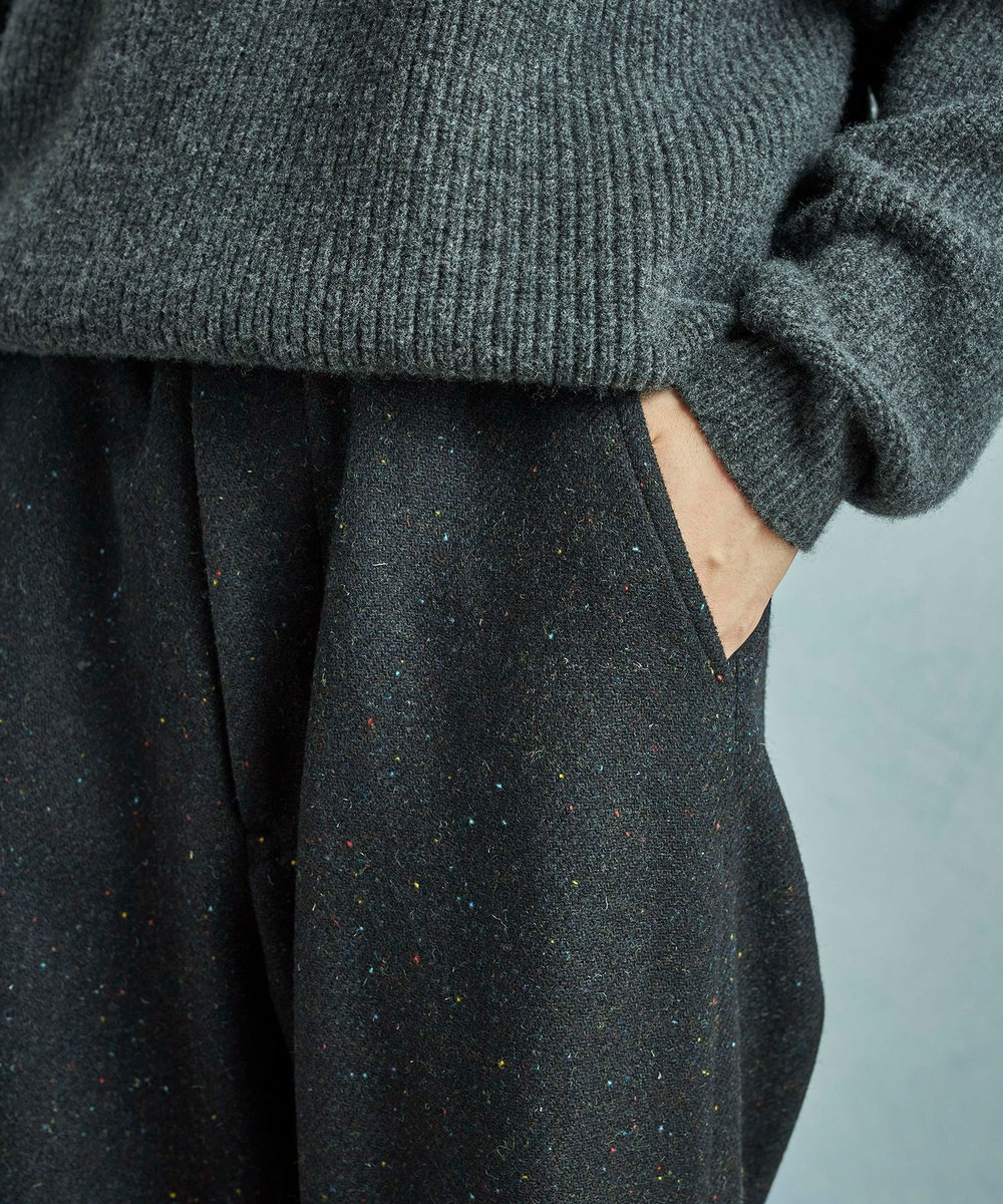 MEN'S BIGI 【50th Anniv . 菊池武夫】HARRIS TWEED COLOR NEP PANTS ブラック