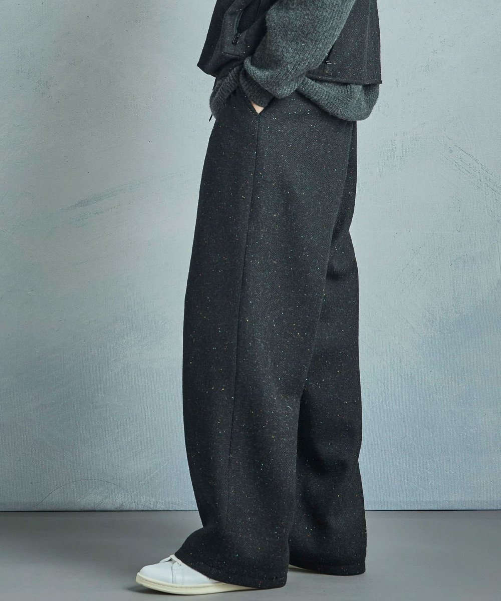 MEN'S BIGI 【50th Anniv . 菊池武夫】HARRIS TWEED COLOR NEP PANTS ブラック
