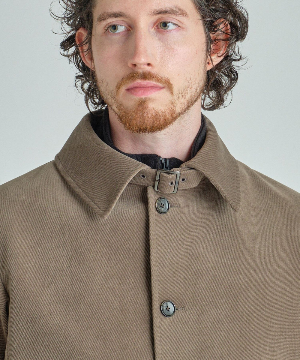 MEN'S BIGI ベロアボンディング ショートコート＜ストレッチ＞ ベージュ