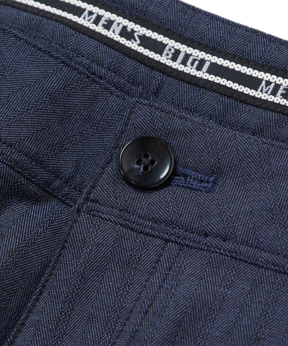MEN'S BIGI シャドーヘリンボーンストレッチパンツ ネイビー