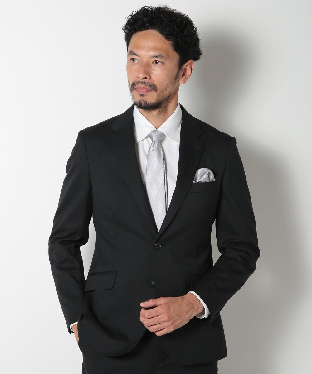 MEN'S BIGI アーガイル柄シルクネクタイ シルバー