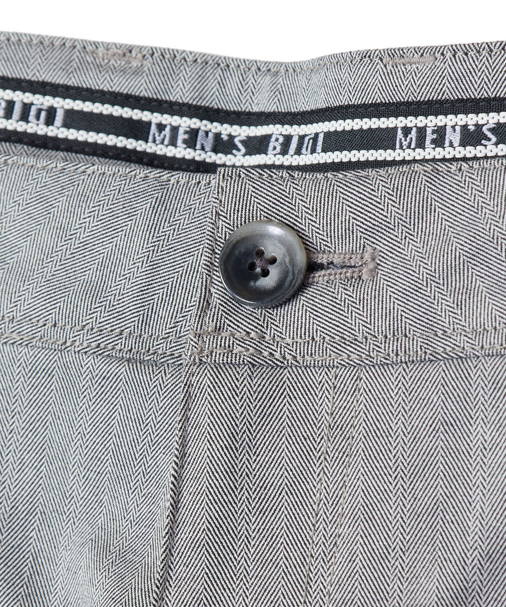 MEN'S BIGI シャドーヘリンボーンストレッチパンツ ライトグレー