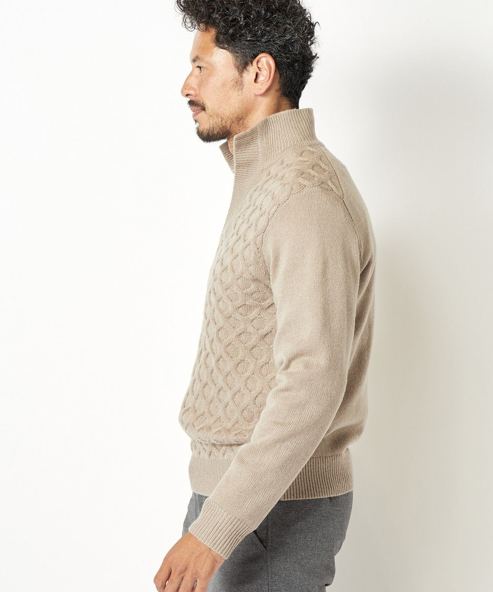 MEN'S BIGI 7Gハニカムスキッパーニット ベージュ