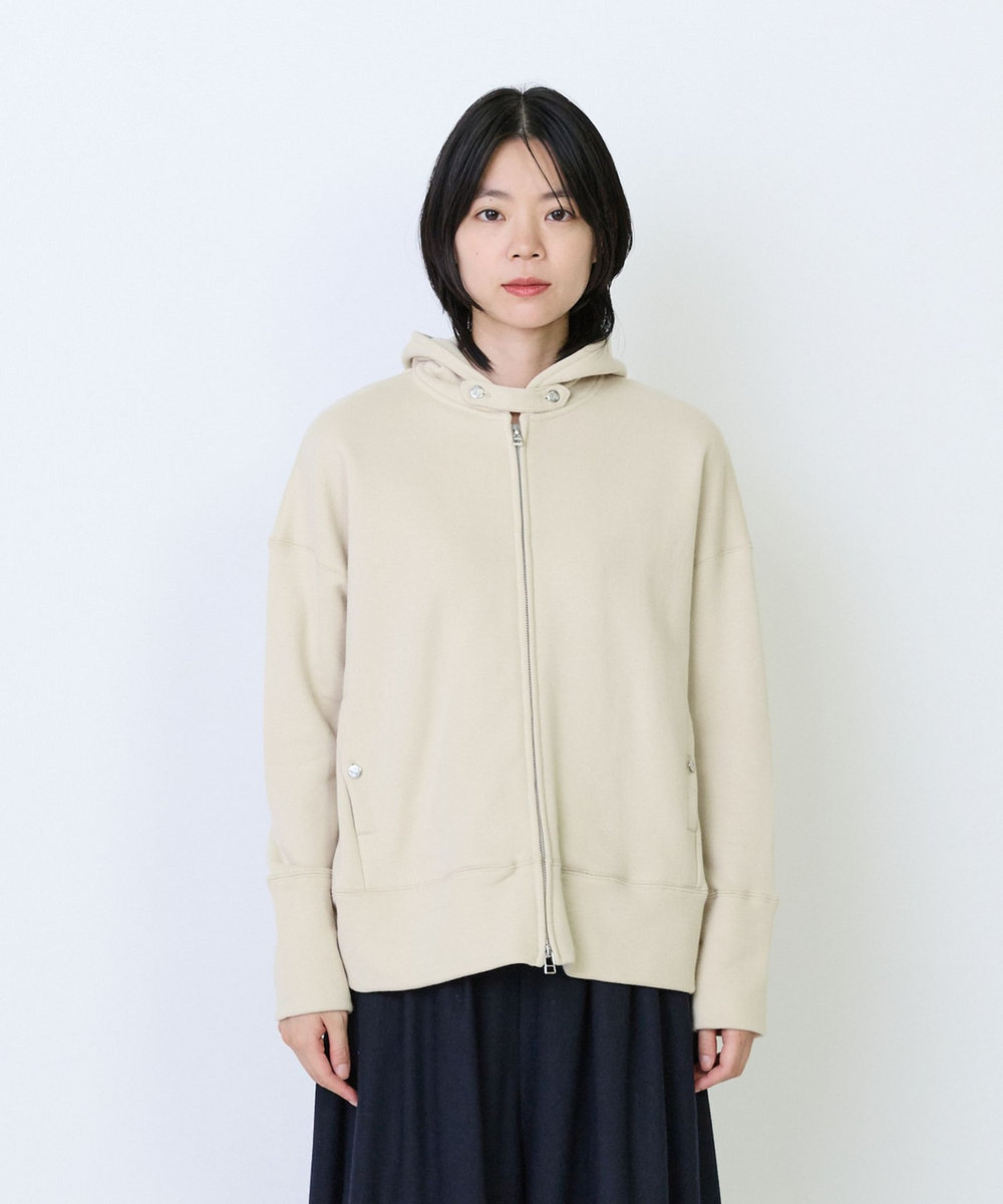 LOISIR 度詰め裏毛ジップフーディ ベージュ
