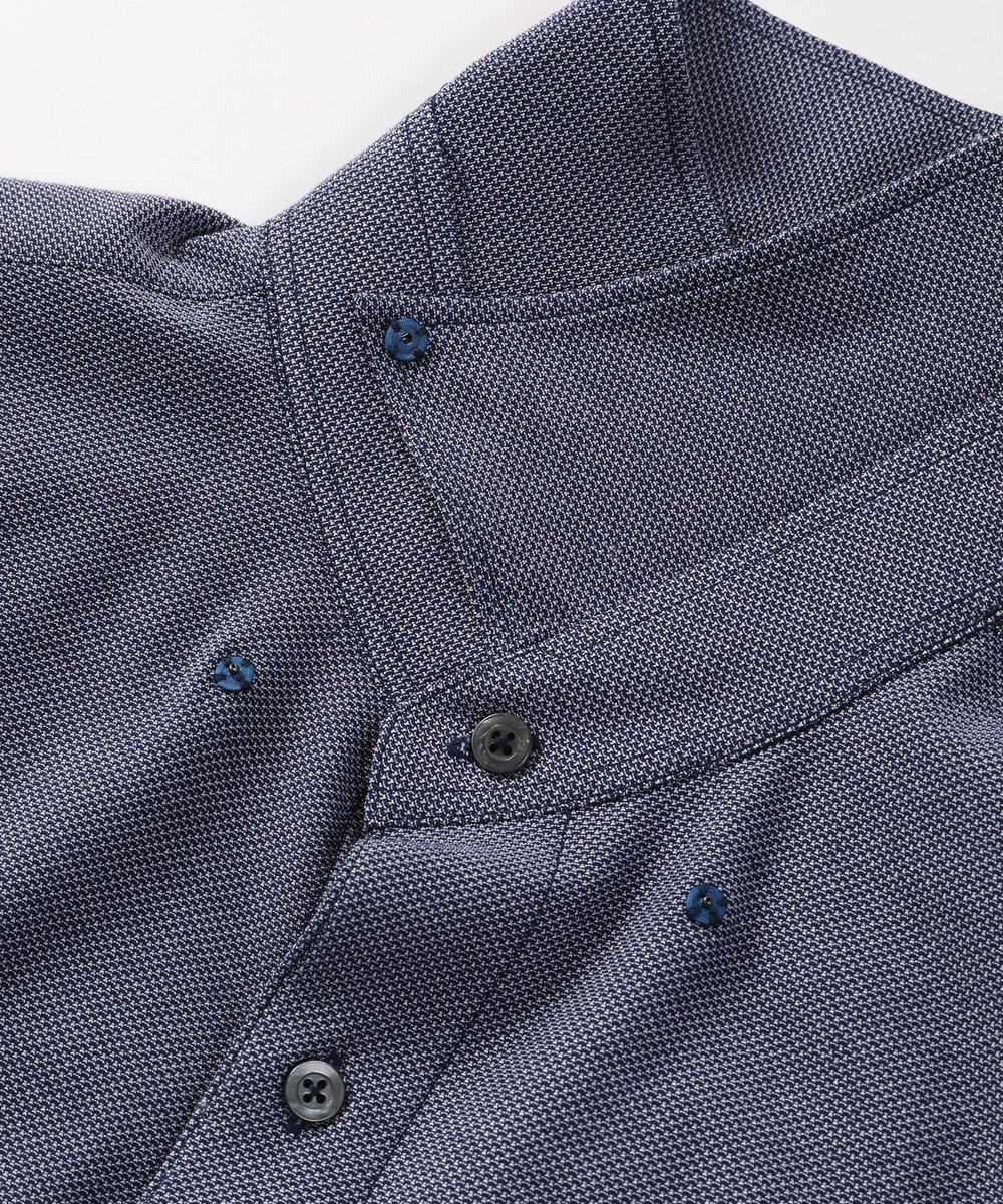 MEN'S BIGI 【ACTIVE TAILOR】コーコランコットン鹿の子ドレスシャツ ネイビー