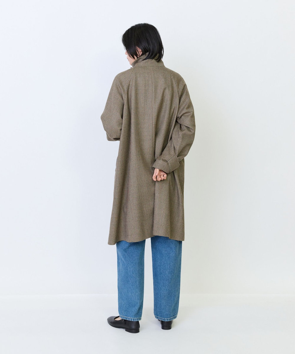 LOISIR ウールAラインコート チェック
