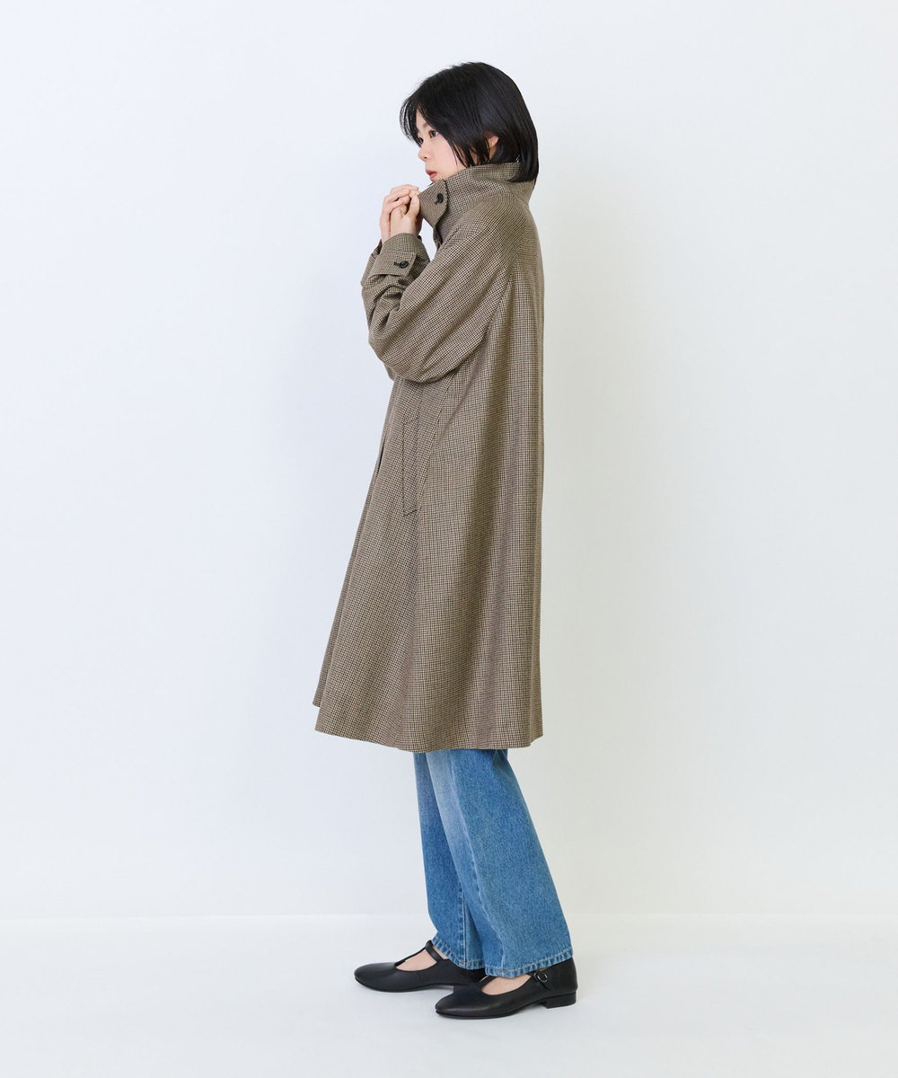 LOISIR ウールAラインコート チェック