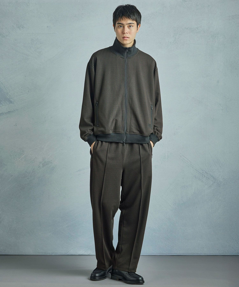 MEN'S BIGI 【50th Anniv . 中田 慎介】 SUEDE LIKE/HOUND’S TOOTH TRACK JACKET ブラウン