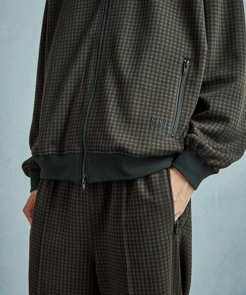 MEN'S BIGI 【50th Anniv . 中田 慎介】 SUEDE LIKE/HOUND’S TOOTH TRACK JACKET ブラウン