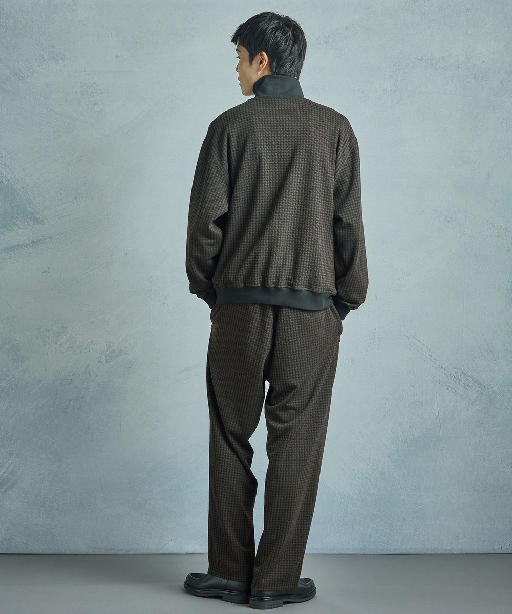 MEN'S BIGI 【50th Anniv . 中田 慎介】 SUEDE LIKE/HOUND’S TOOTH TRACK JACKET ブラウン