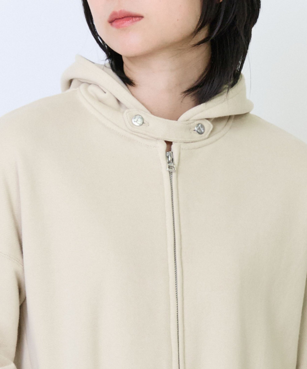 LOISIR 度詰め裏毛ジップフーディ ベージュ