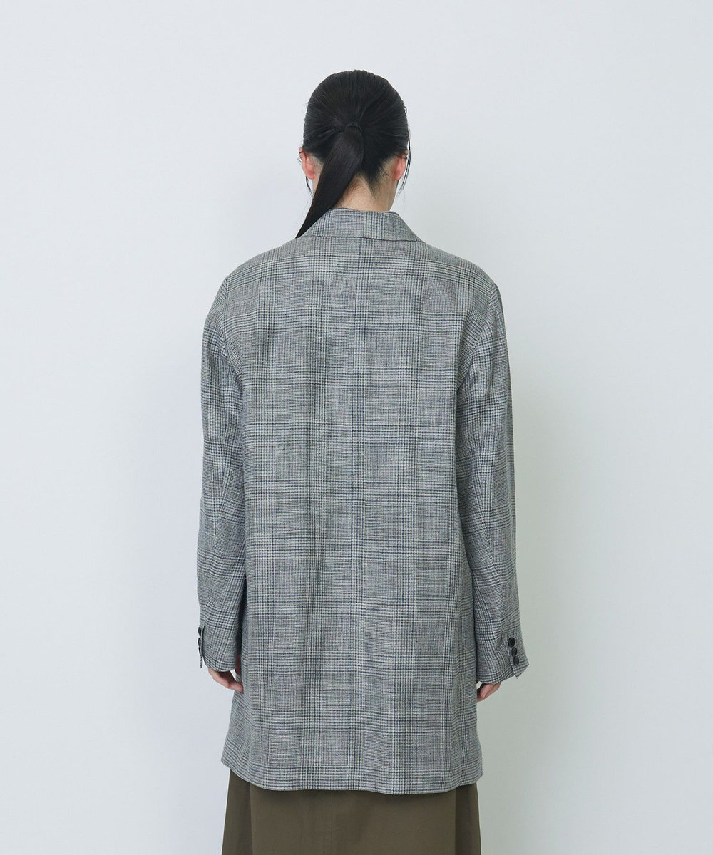 LOISIR リネンダブルブレストジャケット グレー