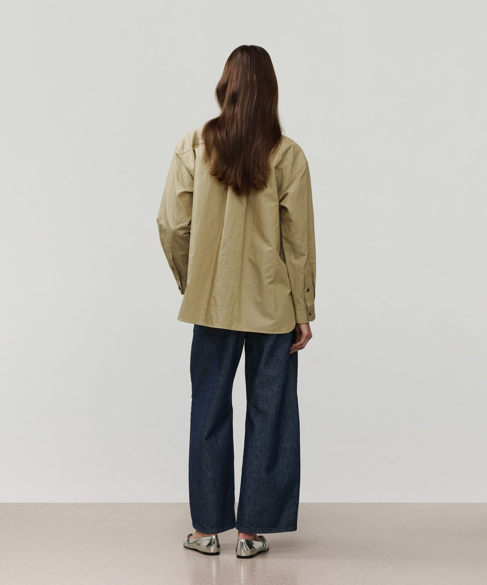DÉPAREILLÉ LIGHT DENIM BOW SHIRT / ライトデニムボウシャツ ベージュ