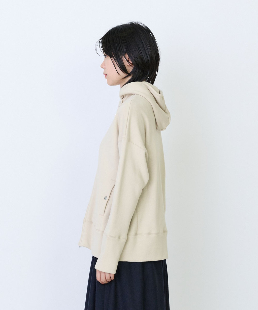 LOISIR 度詰め裏毛ジップフーディ ベージュ
