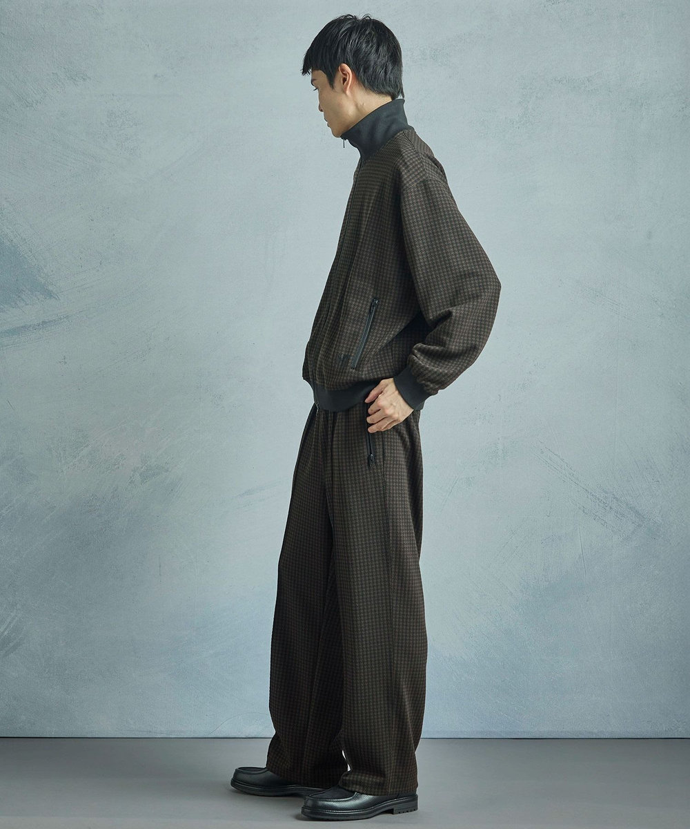 MEN'S BIGI 【50th Anniv . 中田 慎介】 SUEDE LIKE/HOUND’S TOOTH TRACK JACKET ブラウン