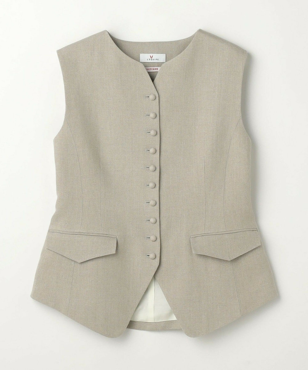 L'EQUIPE COUTURIER リネンベスト ベージュ