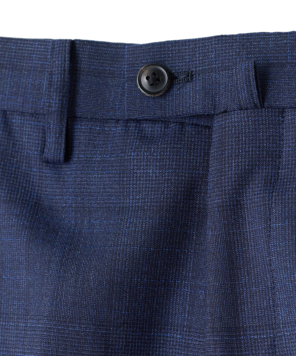 MEN'S BIGI 【Loro Piana/ロロ・ピアーナ】ウール梳毛 グレンチェック柄スーツ ネイビー