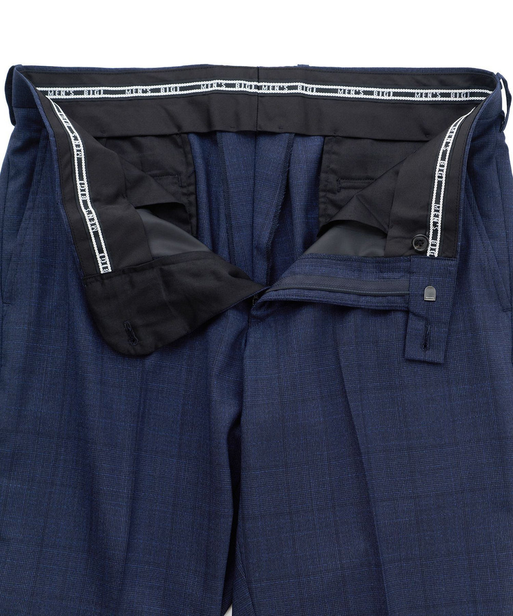 MEN'S BIGI 【Loro Piana/ロロ・ピアーナ】ウール梳毛 グレンチェック柄スーツ ネイビー
