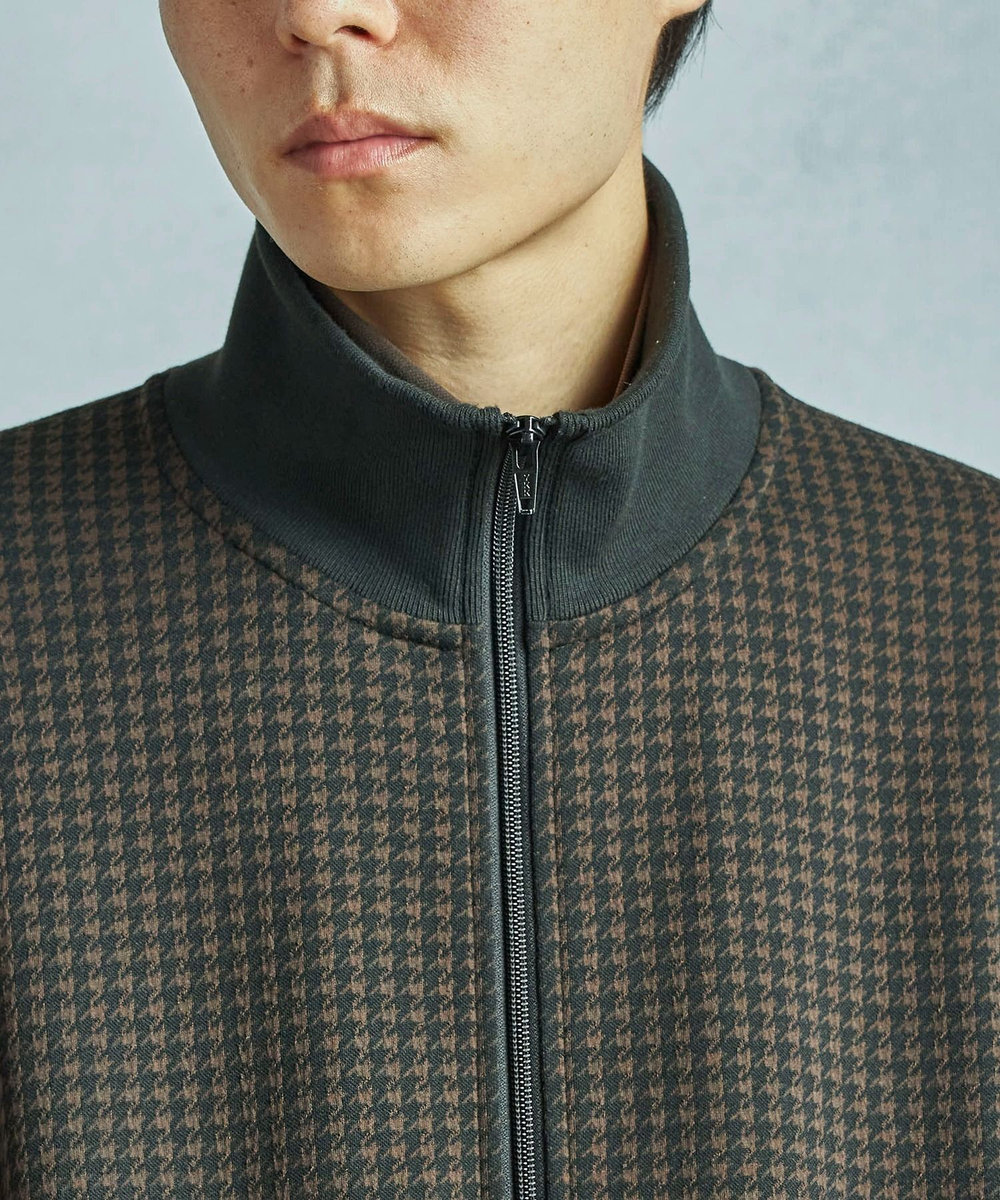 MEN'S BIGI 【50th Anniv . 中田 慎介】 SUEDE LIKE/HOUND’S TOOTH TRACK JACKET ブラウン