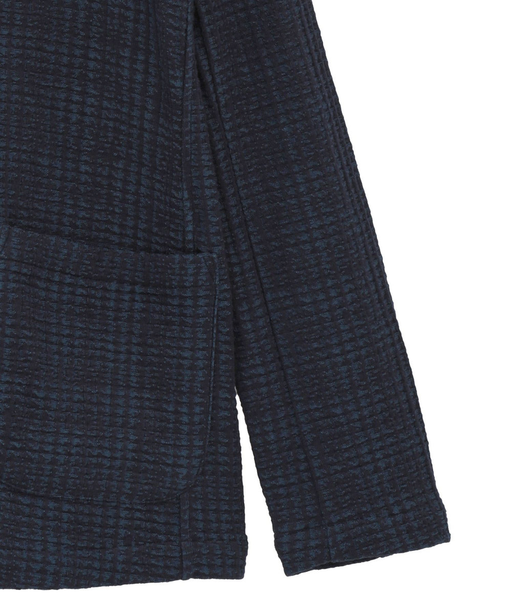 MEN'S BIGI ジャガードニット グレンチェックジャケット ネイビー