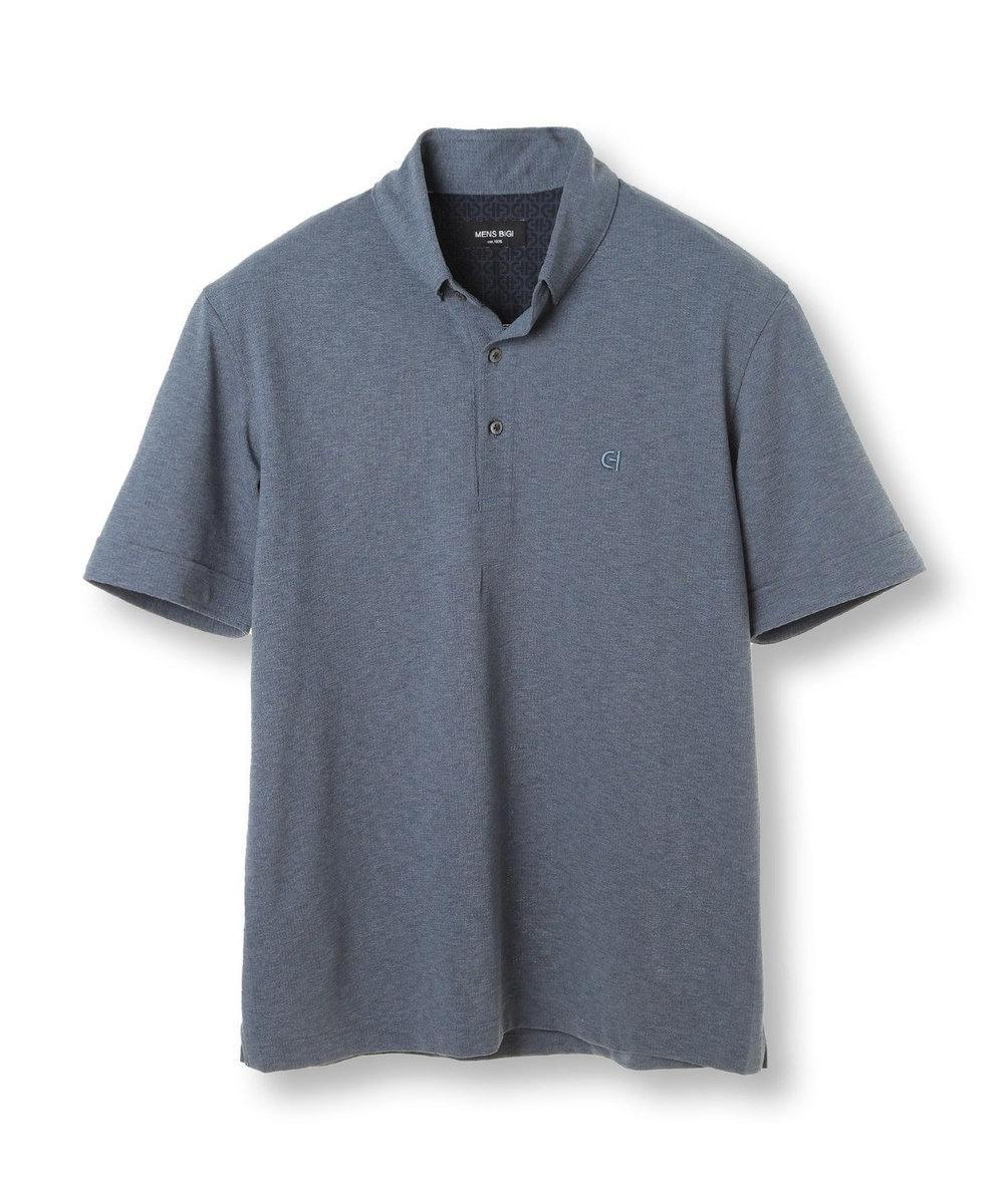 MEN'S BIGI  【COLE HAAN/コール ハーン】別注 メッシュジャージ素材ポロシャツ<吸水速乾><2WAYストレッチ> ブルー