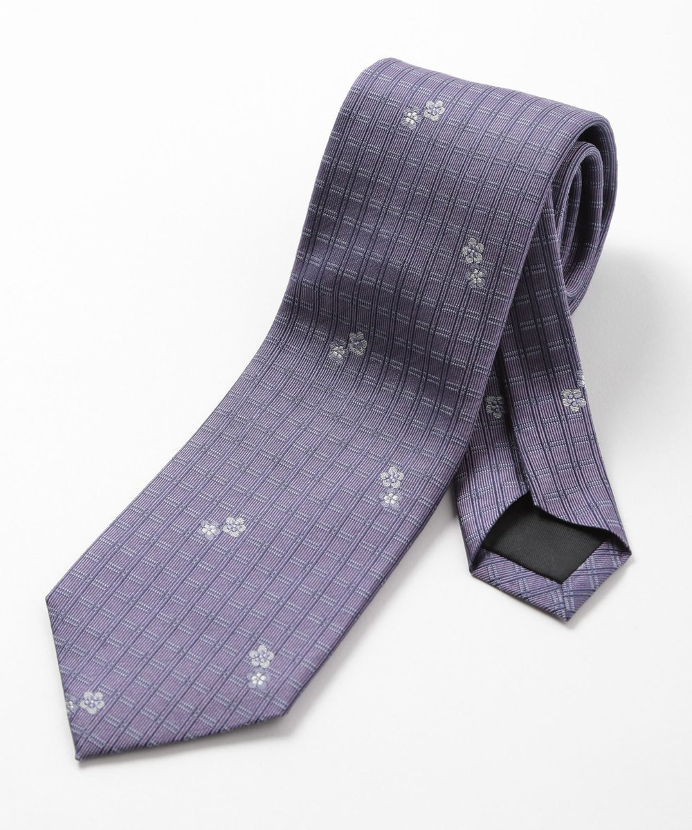 MEN'S BIGI 【TIE YOUR TIE(タイユアタイ)】フィレンツェフローラル柄ネクタイ パープル