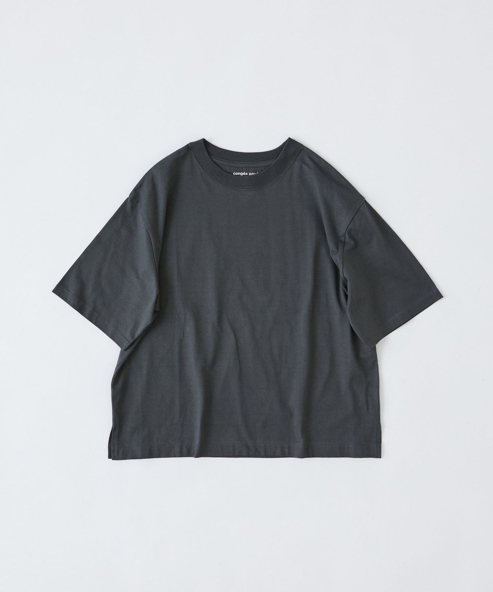 congés payés ADIEU TRISTESSE ドロップショルダーベーシックＴシャツ チャコールグレー