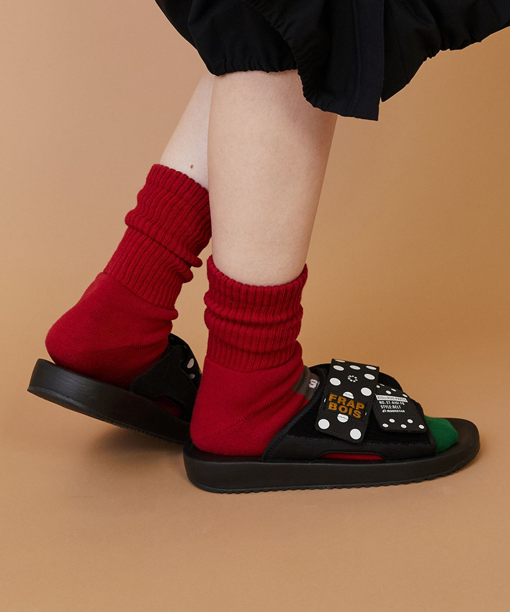 FRAPBOIS ロゴリブソックス レッド