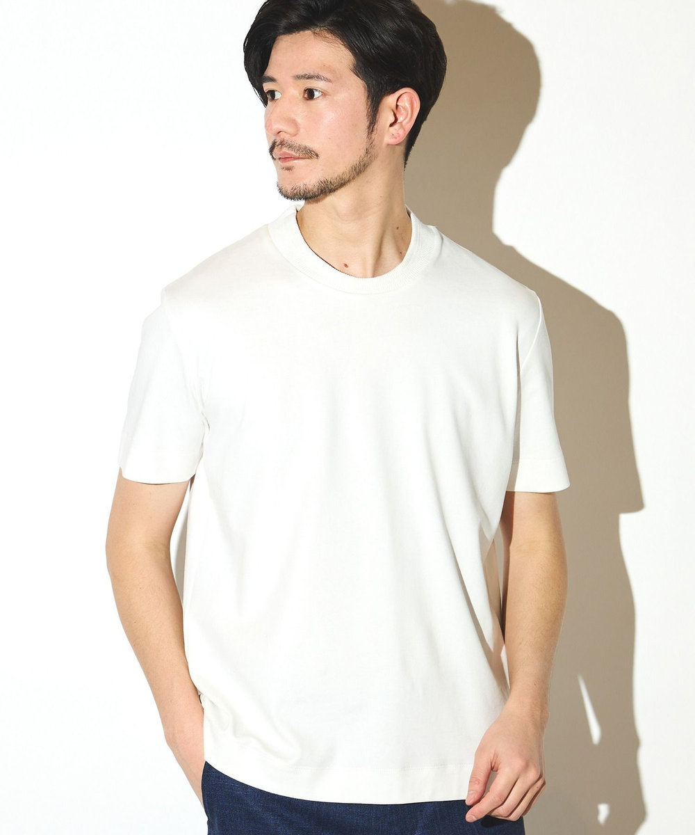 UNION STATION シルケットスムースクルーネックテーラーTシャツ ホワイト