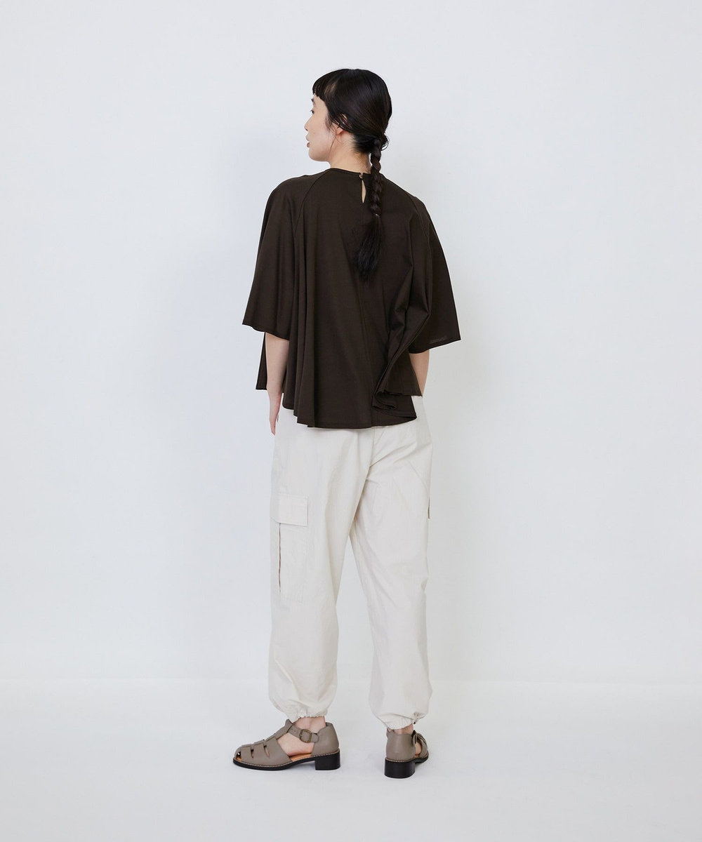 LOISIR オーガニックコットン天竺Aラインプルオーバー ブラウン